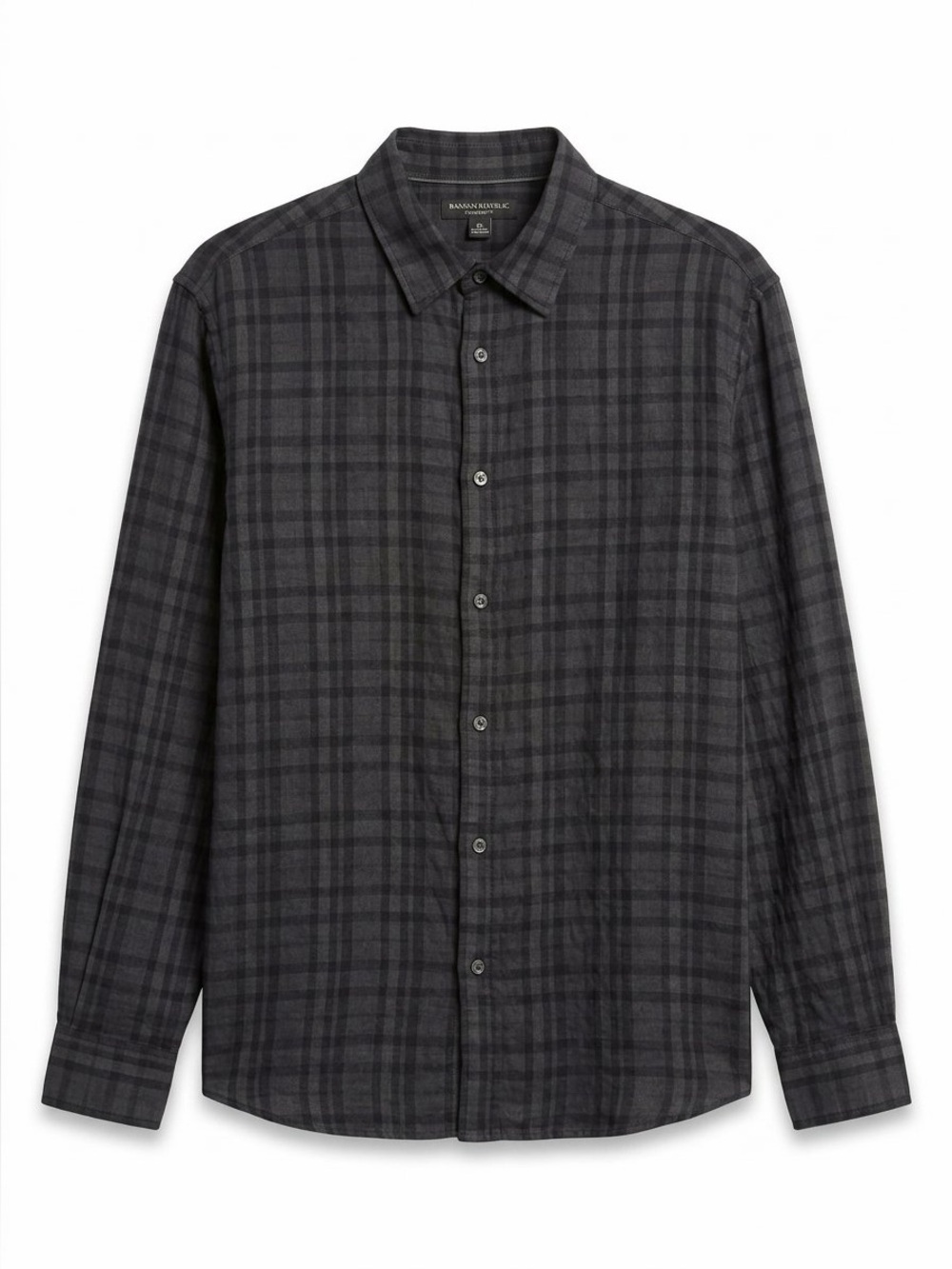 Banana Republic Men's Standard Fit Linen Rayon Plaid Button Down Shirt - XL